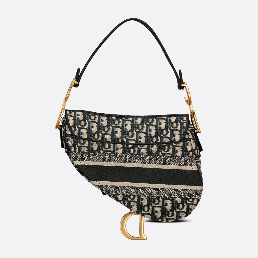 NEW! Authenticated Saddle Hand Bag Blue Dior Oblique Embroidery Iconic MSRP$5100 - Picture 9 of 16